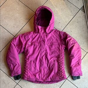 Columbia XCO Women’s Pink Ski Jacket size M, ruched side detailing